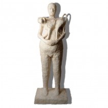 L’homme au babouin  Sculpture résine 195cm
