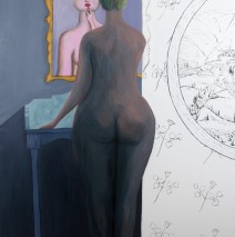 La coiffeuse  Huile sur toile 180X120cm
