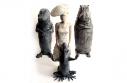 St Michel et les prêtres   sculpture 3 bronzes 40cm
