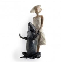 St Michel au dragon   sculpture bronze 40cm