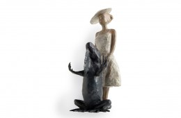St Michel au dragon   sculpture bronze 40cm