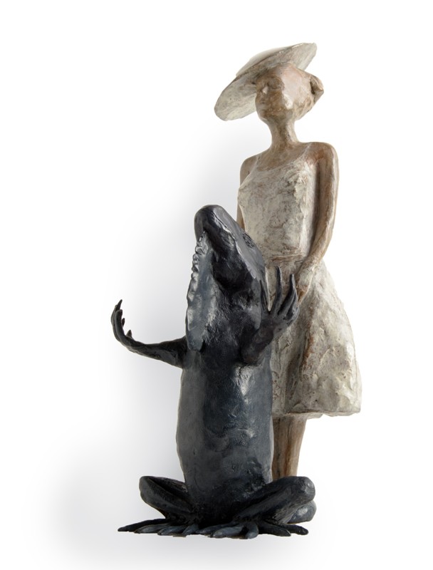 St Michel au dragon   sculpture bronze 40cm