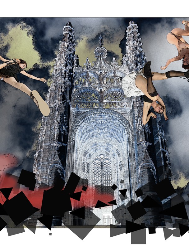 Le carrousel des anges Photocomposition 180X120 cm