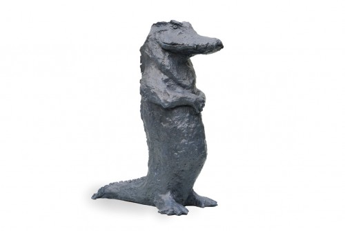 Le crocodile Série Les Prêtres Sculpture bronze 33cm