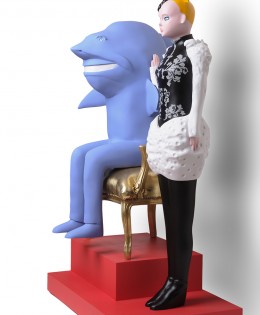 Trône royal Sculpture résine polyester 168cmX100cmX70cm