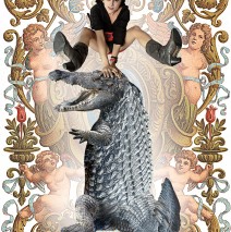 Saute mouton ou dare to connect Photomontage 100cmX100cm